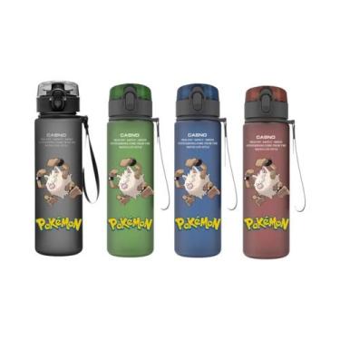 Imagem de Garrafa De Água Plástica De 560ML Do Pokémon Pikachu, Squirtle E Bulba