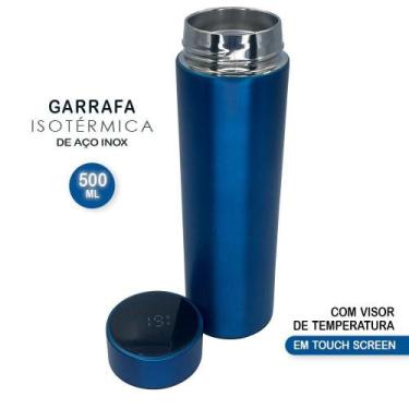 Imagem de Garrafa Térmica Com Termômetro Digital 500Ml - HM