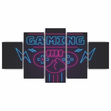 Imagem de Quadros Decorativos Mdf Gaming Hora Jogo Gamer Sala Quarto
