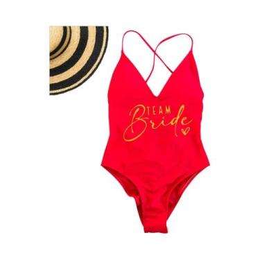 Imagem de Maiô Rosa Gold Acolchoado - Ideal para Equipe da Noiva, Praia e Piscin