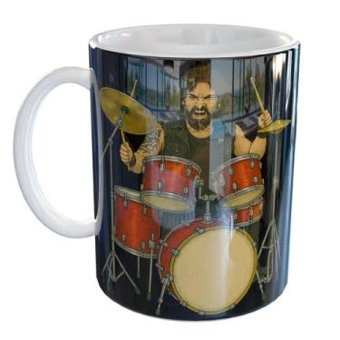 Imagem de Caneca Porcelana Baterista Músico Bateria Banda - Pense Canecas, Branc