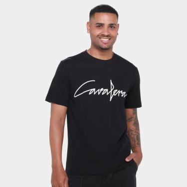 Imagem de Camiseta Cavalera Comfort Assinatura Masculina, Preto, GG