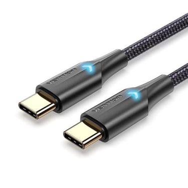 Imagem de Cabo Carregador Usb-c p/ Tipo-c Turbo 60w Led Vention 50cm