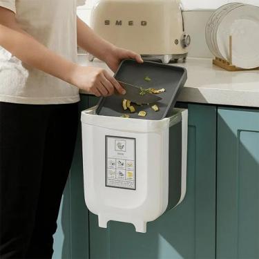 Imagem de Lixeira Recipiente Cesto Jogar Sujeira Reciclagem Papel Pia Cozinha Ca