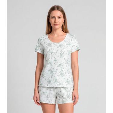 Imagem de Pijama Feminina Short E Blusa Infinita Cor Bege, GG, Bege