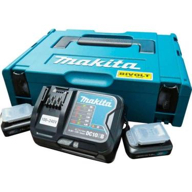 Imagem de Carregador Bivolt 1.5Ah a 4.0Ah DC10SB com 2 Baterias 1,5ah 12V e Maleta MAKITA