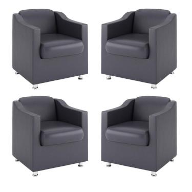 Imagem de Kit 4 Poltronas Decorativas Tilla Suede