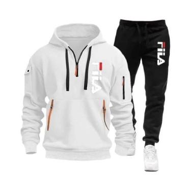 Imagem de Conjunto De Moletom Com Capuz E Calças Casuais Para Homens Outono/Inve