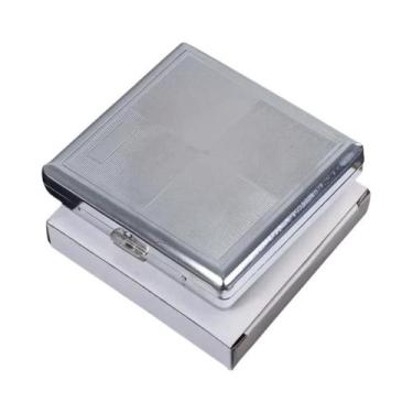 Imagem de Caixa De Cigarros Portátil Em Aço Inoxidável Para Homens, Capacidade P