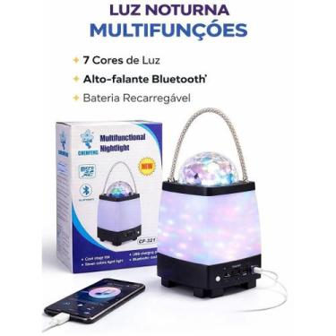Imagem de Luminaria Giratório Caixa De Som Lampiao De Festa Bluetooth - NoBrand