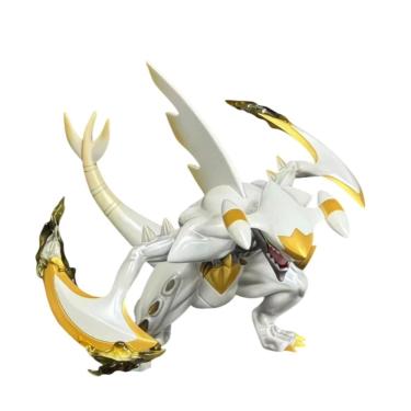 Imagem de Figura Digimon Mega Gabumon branca e dourada colecionável