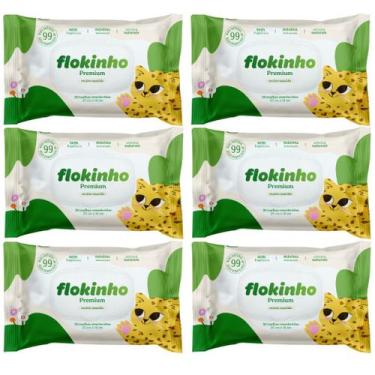 Imagem de Kit 6 Lenços Umedecidos Flokinho Premium Recém Nascido 50un