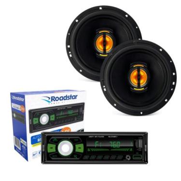Imagem de COMP Kit Par de Alto-Falantes Leson JB6 Flex 6" 110W + Auto Rádio Road