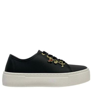 Imagem de Tênis Moleca Feminino Casual Com Pingentes 5658544, Preto, 37