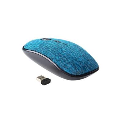 Imagem de Mouse Sem Fio USB Colors em Tecido Azul  Goldentec - Goldentec Acessor