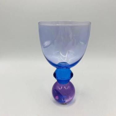 Imagem de Taça Vidro Bola Purple e Azul Lapidada 300ml 16x10cm - ROJEMAC