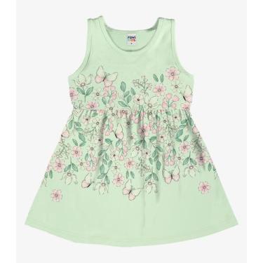 Imagem de Vestido Infantil Com Estampa Floral Rovi Kids Verde, 6, Verde