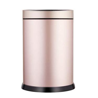 Imagem de Lata de lixo de escritório de aço inoxidável Lixeira inteligente Indução automática Casa Sala de estar Cilindro, D, 6L