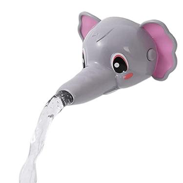 Imagem de Fenteer Extensor de torneira infantil desenho animado para pia de banheiro extensor de água para crianças lavagem à mão torneira de água extensor de torneira para bebês crianças pequenas - elefante cinza