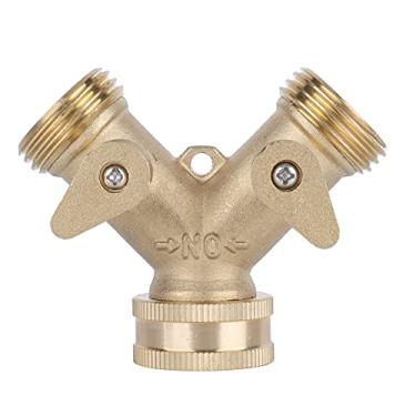 Imagem de 2‑Way Garden Hose Splitter, All‑Brass Heavy Duty Garden Hose Connector Tap Splitter, Outlet Splitter for NPT 3/4 Garden Hose