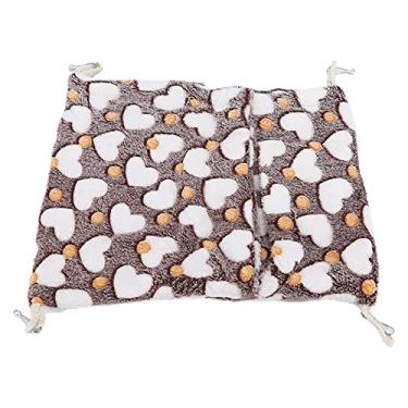 Imagem de Rede de estimação pequena, balanço de cama suspensa Esconderijo Toy Hammock Guinea Pig Cage para ratos chinchilas (Love Coffee L)