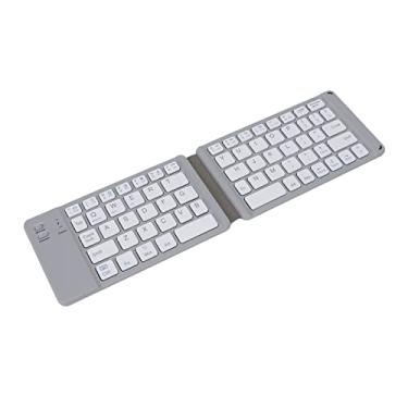 Imagem de Teclado portátil, teclado dobrável de bateria embutida design dobrável para tablet para computador para telefone(Cinza)