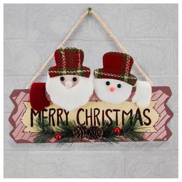 Imagem de Enfeite De Porta Natalino Merry Christmas Papai Noel Boneco De Neve