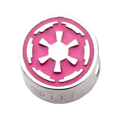 Imagem de Berloque de contas com s mbolo do Imp rio Gal tico rosa Star Wars