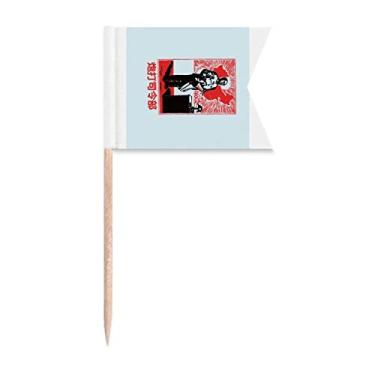 Imagem de China Red Education Map Bandeiras de palito de dente Marcação de rotulagem para bolo de festa Prato de queijo