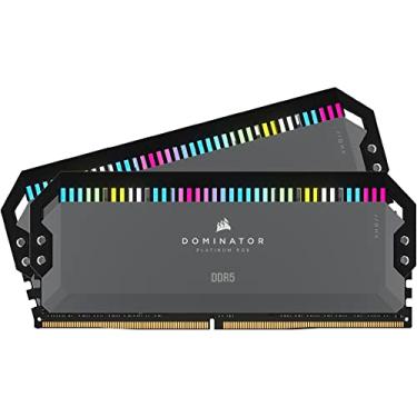 Imagem de CORSAIR DOMINATOR PLATINUM RGB DDR5 32GB (2x16GB) DDR5 5200MHz CL40 AMD EXPO Intel XMP iCUE Memória de computador compatível – Cinza (CMT32GX5M2B5200Z40)
