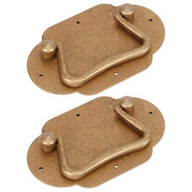 Imagem de Puxador de gaveta, acessórios para móveis requintado estilo chinês puxador, durável 2 conjuntos de cobre para armários guarda-roupas