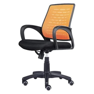 Imagem de cadeira de escritório Cadeira de escritório Cadeira de computador Cadeira de escritório Cadeira de treinamento Cadeira de trabalho Cadeira giratória para jogos (cor: laranja, tamanho: tamanho único)