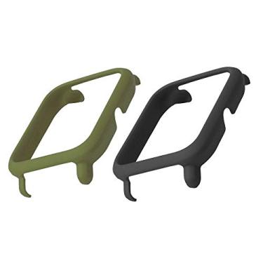 Imagem de Kit 2 Cases Bumper para Amazfit BIP (Preto + Verde militar)