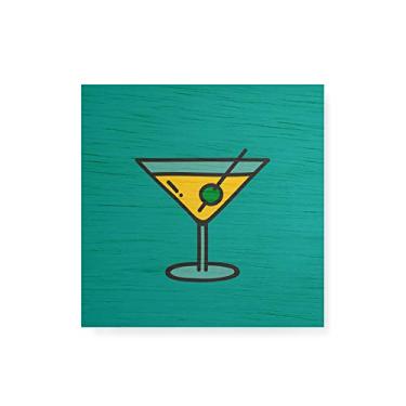 Imagem de Arte Maníacos Quadro decorativo com moldura caixa branca em Madeira - Bebida Coquetel - 30x30cm