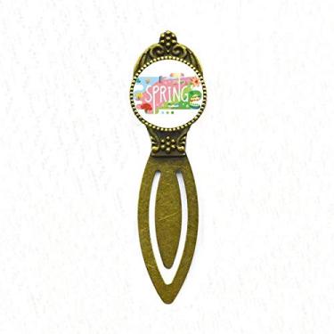 Imagem de Marcador de página com ilustração de primavera para escritório retrô