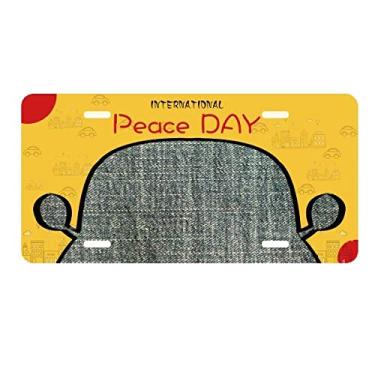 Imagem de DIYthinker Jeans Jean Cowboy Forro Têxtil Placa de Licença Etiqueta Decoração de Carro Dia da Paz