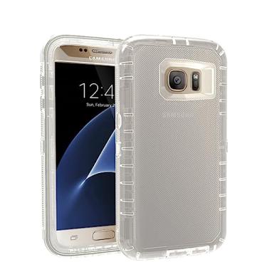 Imagem de Caso protetor Estojo Transparente Compatível com Samsung Galaxy S7, Capa Protetora TPU Anti-Arranhões com Absorção de Choque + Traseira Transparente Fina (HD Clear) Capa Protetora para Telefone Capa d