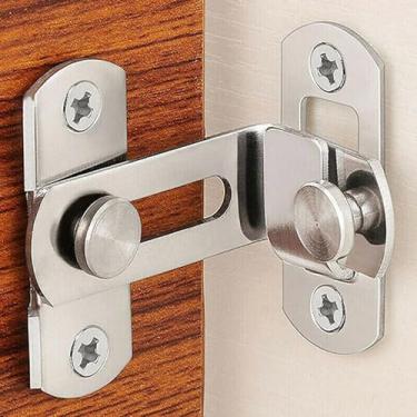 Imagem de Trava Fecho de Porta Aço Inoxidável 90° Trinco de Janela