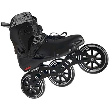 Imagem de Patins em linha para homens e mulheres, lâminas de skate em linha para patins profissionais adultos unissex (homens 12/mulheres 13/29 cm, preto)