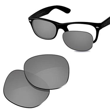 Imagem de Glintbay Lentes de óculos de sol de substituição 100% precisas para Ray-Ban Wayfarer RB2132 52 mm - Espelhado prateado metálico polarizado