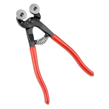 Imagem de QWORK Pinças para azulejos de vidro resistentes - Alicate de mosaico com rodas de 20 cm e alicate de cortador de cerâmica com alça macia