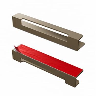 Imagem de Maçaneta autoadesiva HRX com borda para porta – fácil de instalar, fácil de instalar, descasque e cole em vidro, madeira, metal, plástico – Maçaneta de portas deslizantes para frentes de cozinha, gavetas e painéis de cômoda – 2 unidades
