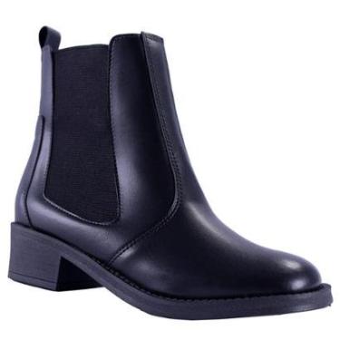 Imagem de Bota Coturno Chelsea Feminina Salto Bloco Baixo Elástico-Feminino