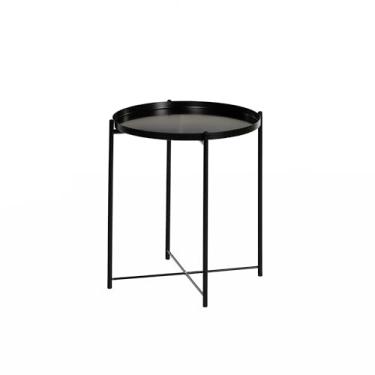 Imagem de Mesa Lateral em Metal Brass 52 cm x 47 cm Preta