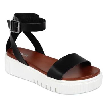 Imagem de Sandália feminina casual de dedo aberto Lunna da MIA com tira no tornozelo, Preto, 6