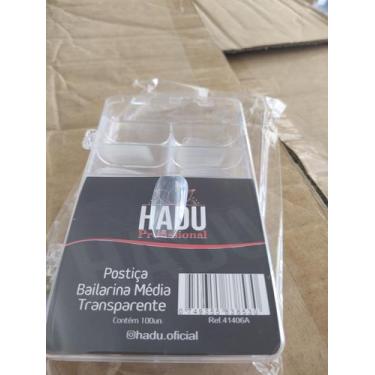 Imagem de Unha Postiça Bailarina Média Transparente - Hadu Profissional 
