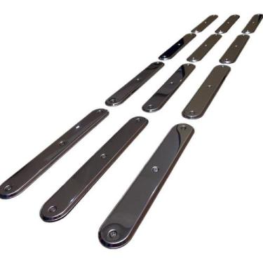 Imagem de Piso Tátil Inox 12 Peças Direcional 3,8cmx24,5cm - LaggeAcessibilidade