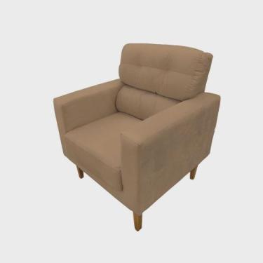 Imagem de Cadeira Decor Luna Pés trapezio Veludo Bege Escuro - Kimi Design