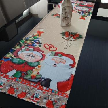 Imagem de Caminho Trilho de Mesa Natal Papai Noel e Mamãe Noel 01 - Colorful Tap
