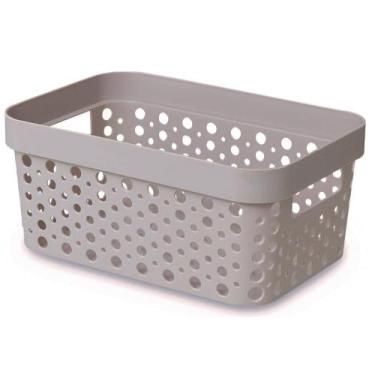 Imagem de Cesto Organizador Trama Rattan s/Tampa 4,5L Multiuso Plástico - Usual 